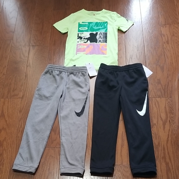 NEW! Nike Kids Sweatpants Set - Gray and Black sz 7 - Picture 1 of 2